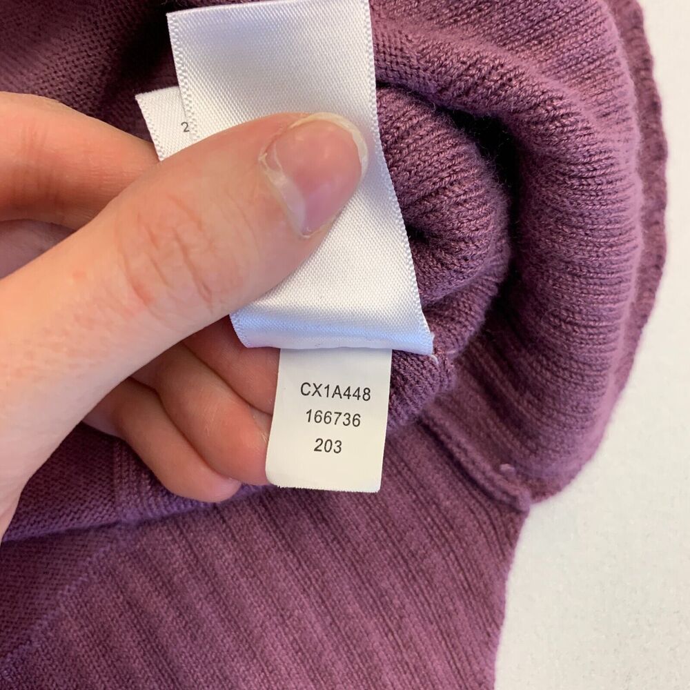 Cable & Gauge Sweater Womens S Small Purple Long Sleeve Curved Hem Soft Stretch - Picture 9 of 11